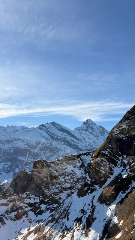 雪山巍峨积雪覆盖蓝白风景手机壁纸3
