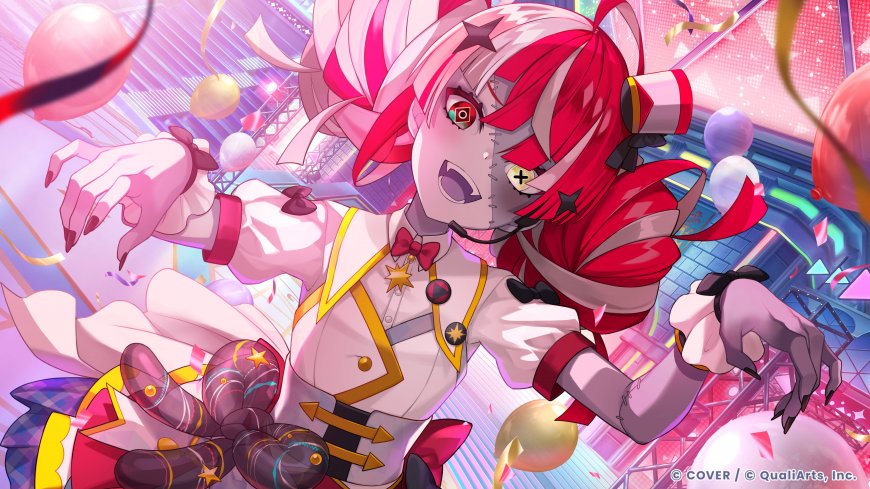 hololive库洛姆红粉双马尾舞台偶像少女动漫电脑壁纸