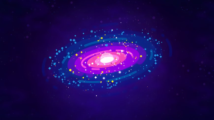 旋涡星系紫蓝光点璀璨暗紫太空科幻电脑壁纸