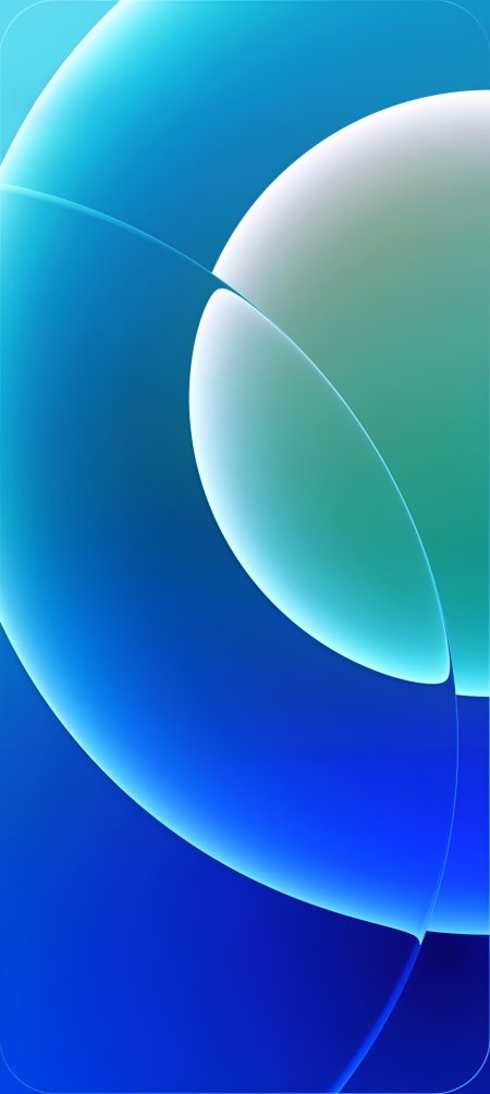 蓝绿渐变流体光效高清创意手机壁纸