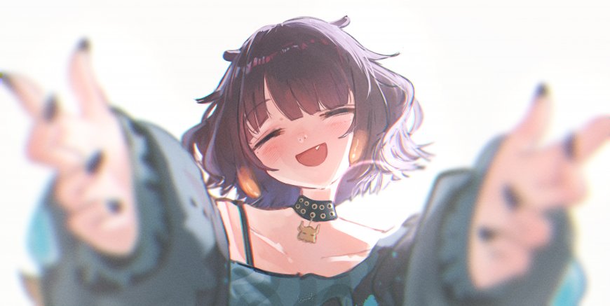 可爱少女比耶笑颜粉紫动漫电脑壁纸