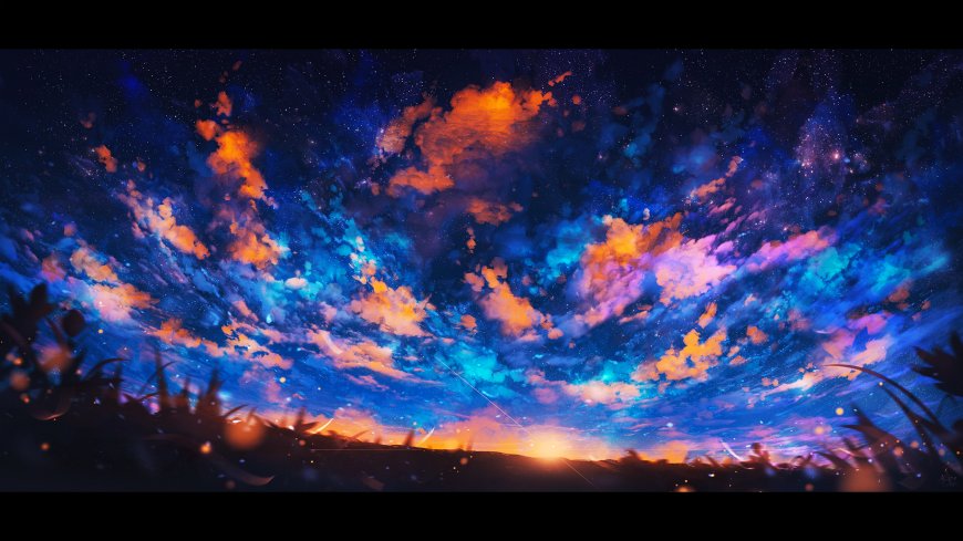 星云璀璨橙蓝紫梦幻太空科幻电脑壁纸