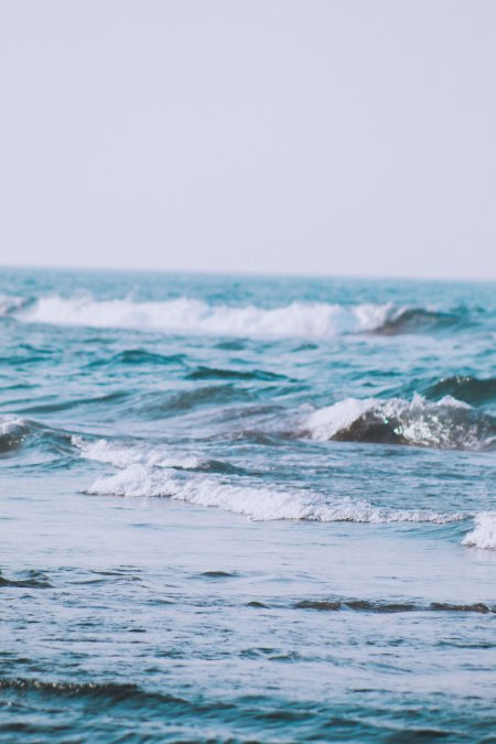 海浪轻涌白沫蓝绿风景手机壁纸精选
