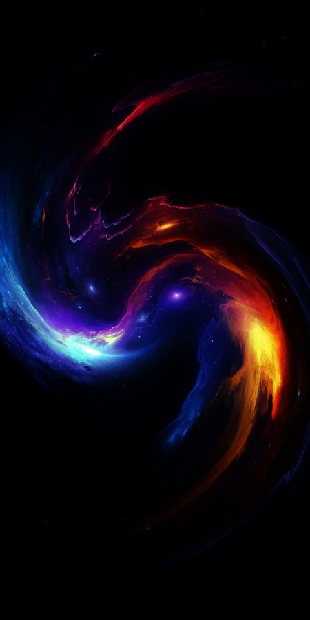 星云漩涡紫蓝橙红暗黑太空科幻手机壁纸