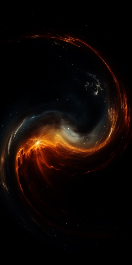 星云旋涡橙红暗黑太空科幻手机壁纸