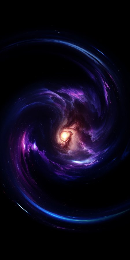 星云旋涡紫蓝光晕暗紫太空科幻手机壁纸