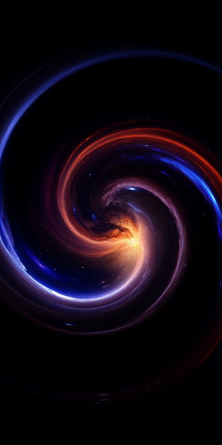星云旋涡蓝红紫暗黑太空科幻手机壁纸