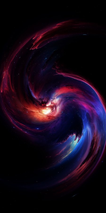 星云旋涡红蓝紫暗黑太空科幻手机壁纸