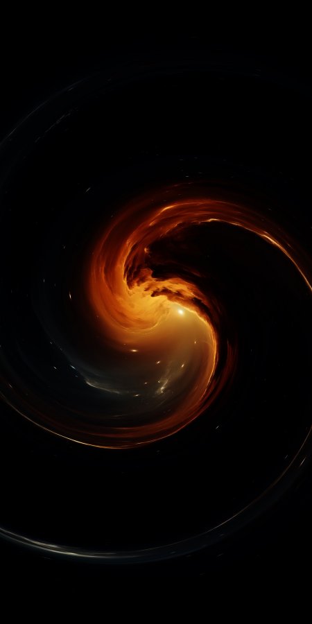 星云旋涡橙金暗黑太空科幻手机壁纸