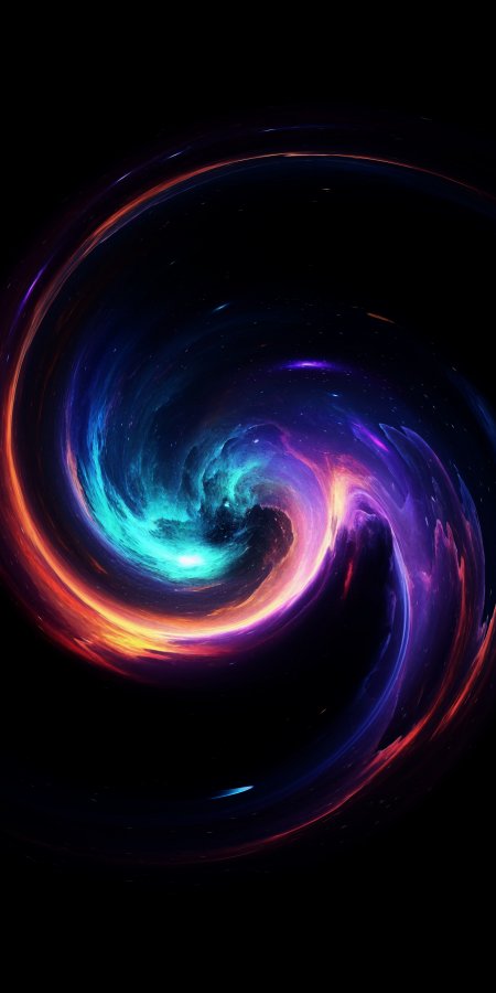 星云旋涡蓝紫橙彩暗黑太空科幻手机壁纸
