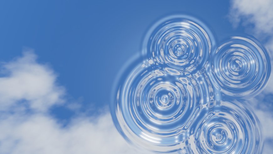 水滴涟漪透明波纹蓝白天空背景抽象纹理电脑壁纸