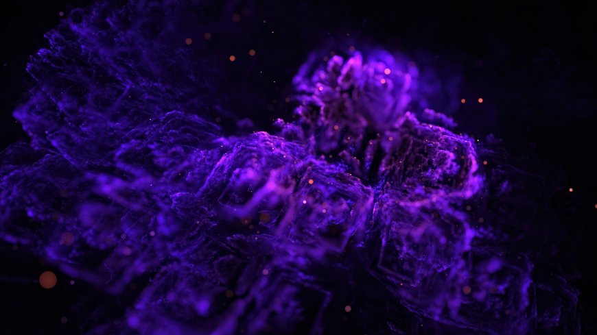 紫色星云旋涡粒子闪烁暗紫太空科幻电脑壁纸