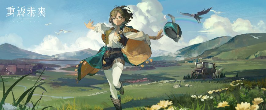 重返未来1999少女奔跑田野青绿动漫电脑壁纸