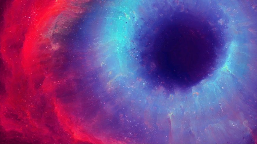 宇宙星云漩涡红蓝紫渐变暗黑太空科幻电脑壁纸