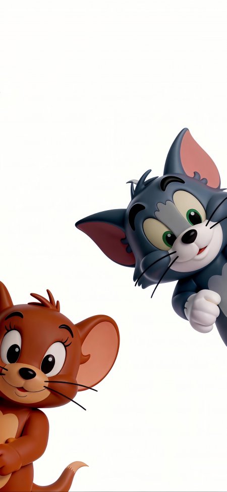 猫和老鼠汤姆杰瑞3D卡通形象蓝灰棕白动漫手机壁纸