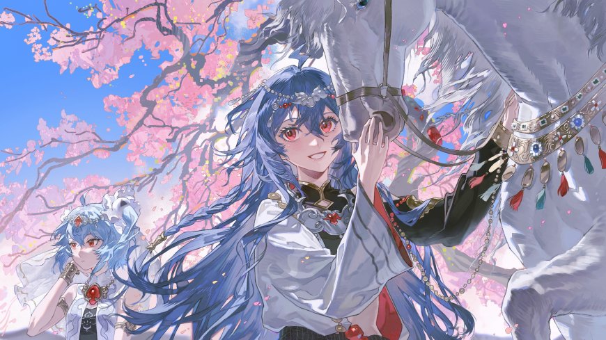 原神芙宁娜少女睡衣抱玩偶泡泡治愈动漫电脑壁纸
