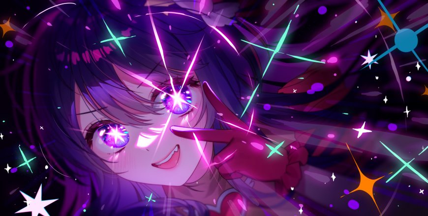 我推的孩子星野爱紫发少女星眸偶像动漫电脑壁纸