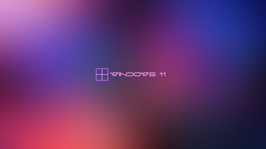 11系统标志紫蓝渐变霓虹科技感创意抽象纹理电脑壁纸