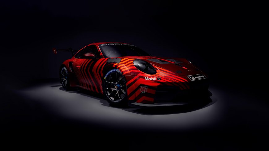 保时捷911GT3RS红黑条纹涂装1赞助赛车汽车电脑壁纸