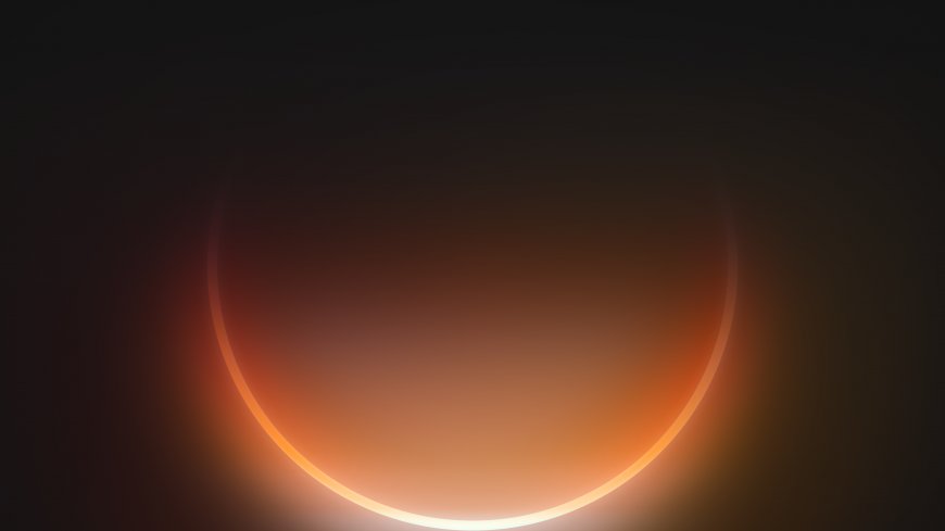 日食光环橙红渐变暗黑太空科幻电脑壁纸