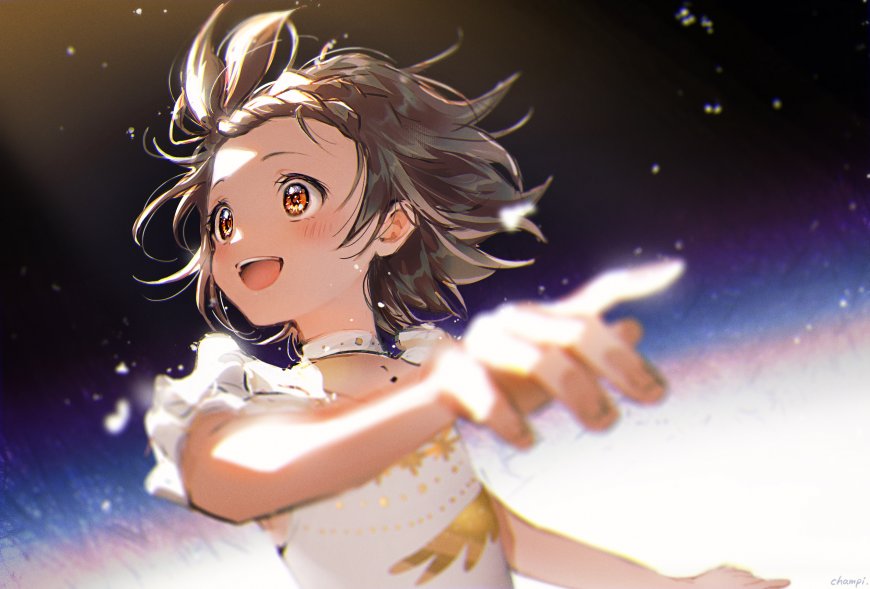 棕发少女指向镜头星光闪耀动漫电脑壁纸