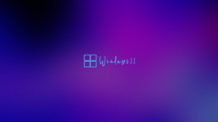 11系统标志蓝紫渐变科技感创意电脑壁纸