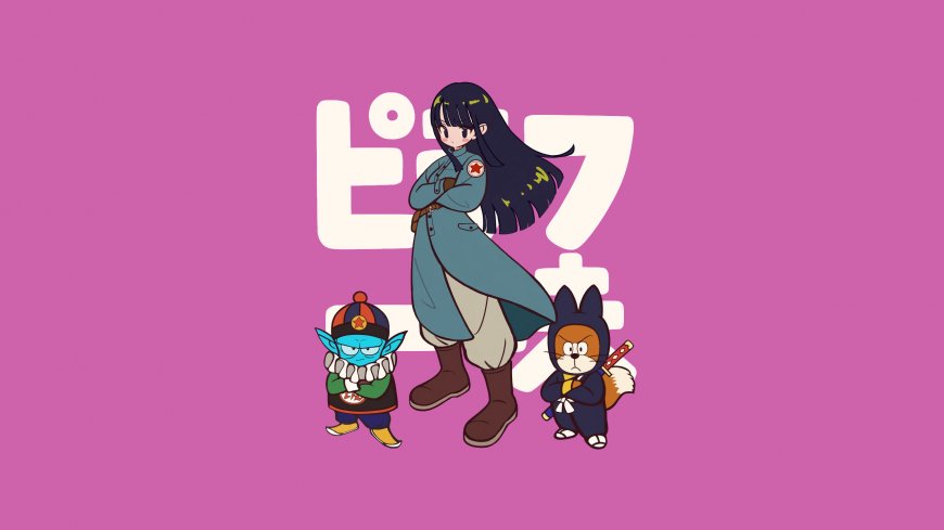 美少女战士与皮卡丘风格角色粉紫汽车电脑壁纸