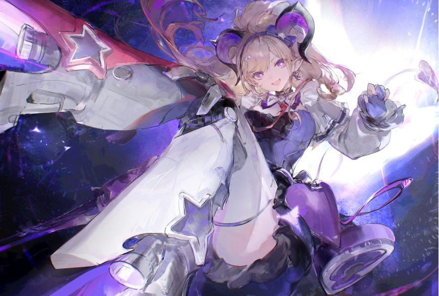 绝区零金发羊角少女星空星形装饰战斗动漫电脑壁纸