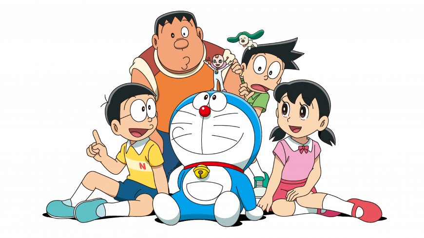 哆啦A梦大雄静香胖虎小夫迷你哆啦蓝白可爱动漫电脑壁纸