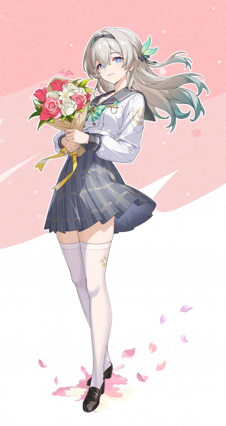 崩坏星穹铁道流萤学院少女花束手机壁纸
