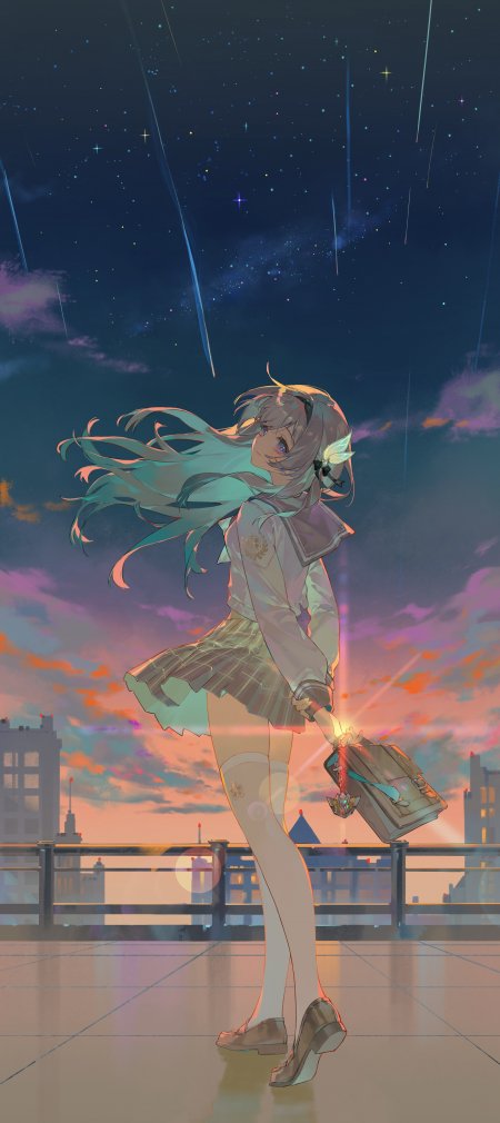 崩铁流萤学院少女星空手机壁纸