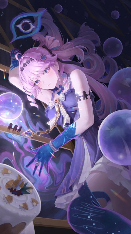 鸣潮达妮娅粉发少女俯视唯美星空人物手机壁纸