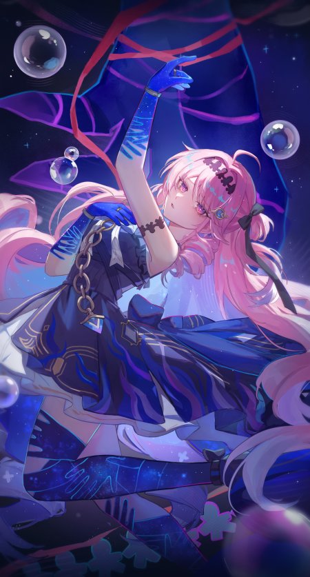 鸣潮达妮娅粉发少女蓝色星空手套人物手机壁纸