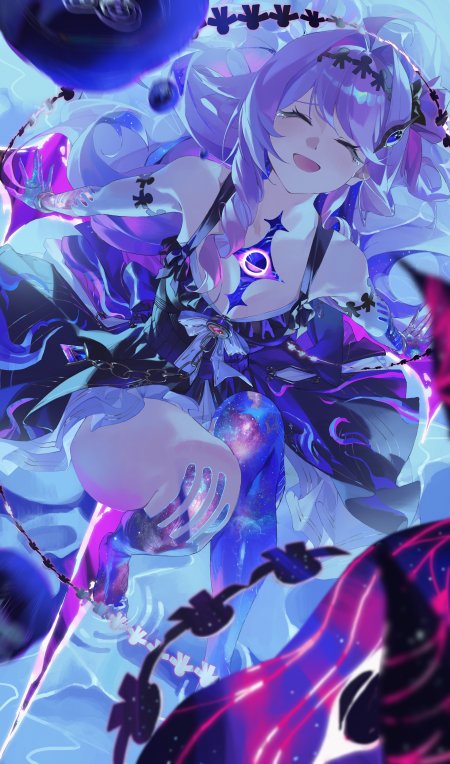 鸣潮守岸人紫发星空梦幻少女动漫手机壁纸