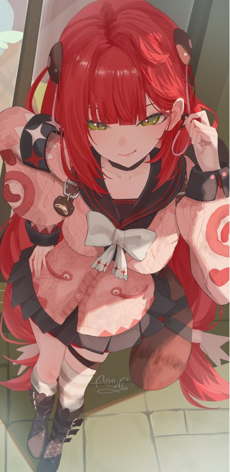 原神妮露红发绿眸水手服少女动漫手机壁纸