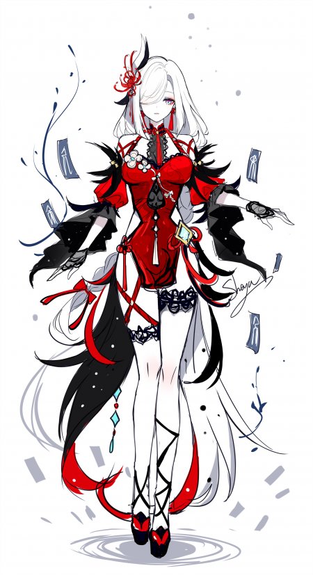 原神申鹤白发少女彼岸花手机壁纸