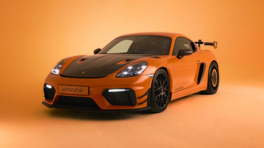 保时捷718GT4RS橙黑涂装赛道版超跑暖橙汽车电脑壁纸
