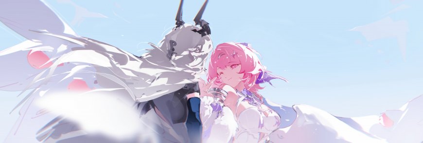 绝区零蕾米埃尔粉发少女与白鹰战舰蓝白动漫电脑壁纸