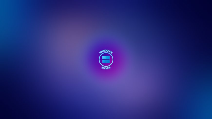 系统标志蓝紫渐变科技感创意电脑壁纸