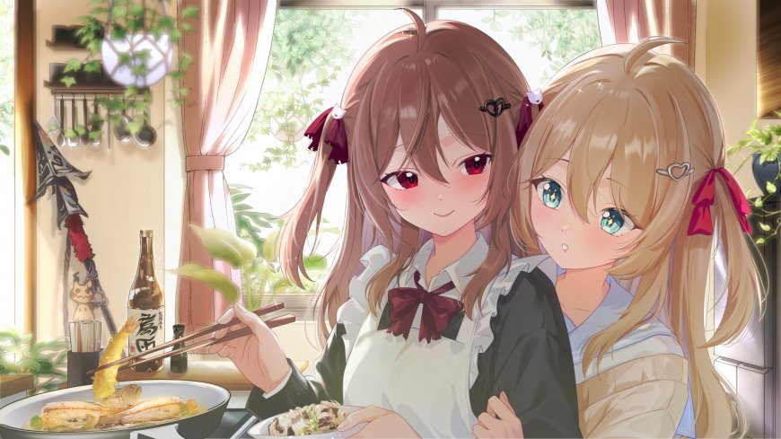 崩坏星穹铁道双少女厨房烹饪动漫电脑壁纸