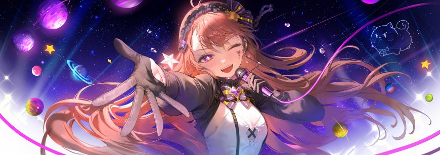 虚拟歌姬初音未来星海舞台紫粉梦幻动漫电脑壁纸
