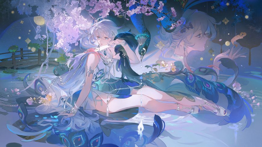 崩坏星穹铁道白发少女孔雀樱花动漫电脑壁纸