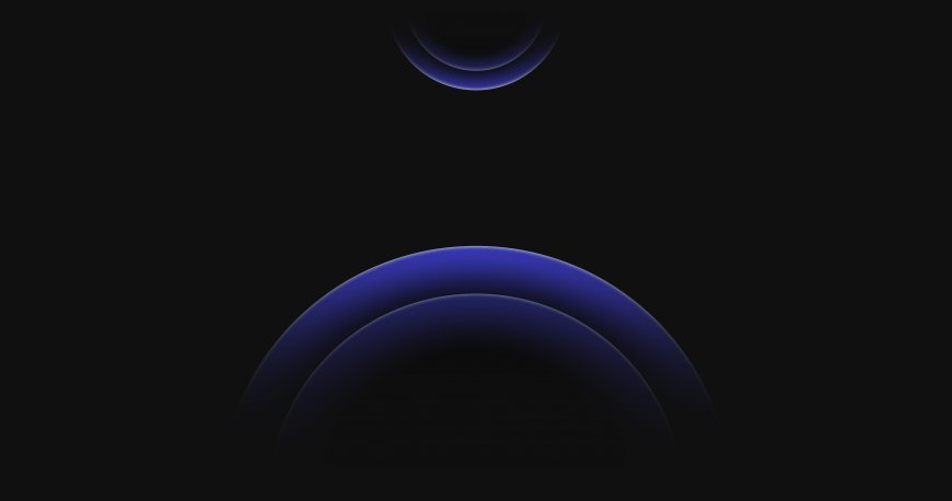 深蓝弧形光晕层叠暗黑抽象创意电脑壁纸