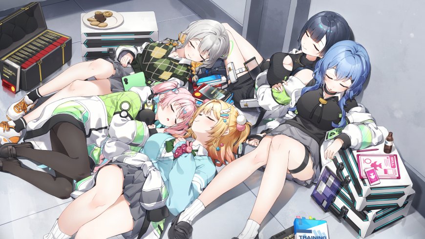 少女前线AR小队多角色地板熟睡动漫电脑壁纸