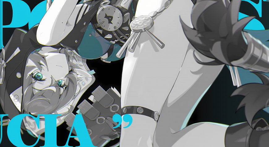 崩坏3琪亚娜银发绿眼机甲风格蓝白动漫电脑壁纸