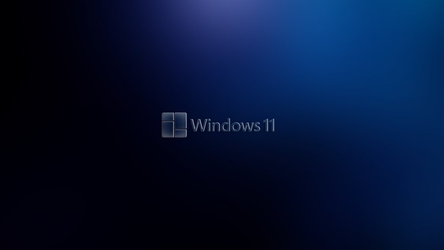 11系统标志深蓝渐变科技感创意电脑壁纸
