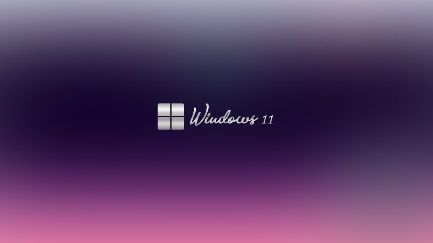 11系统标志紫粉渐变科技感创意电脑壁纸