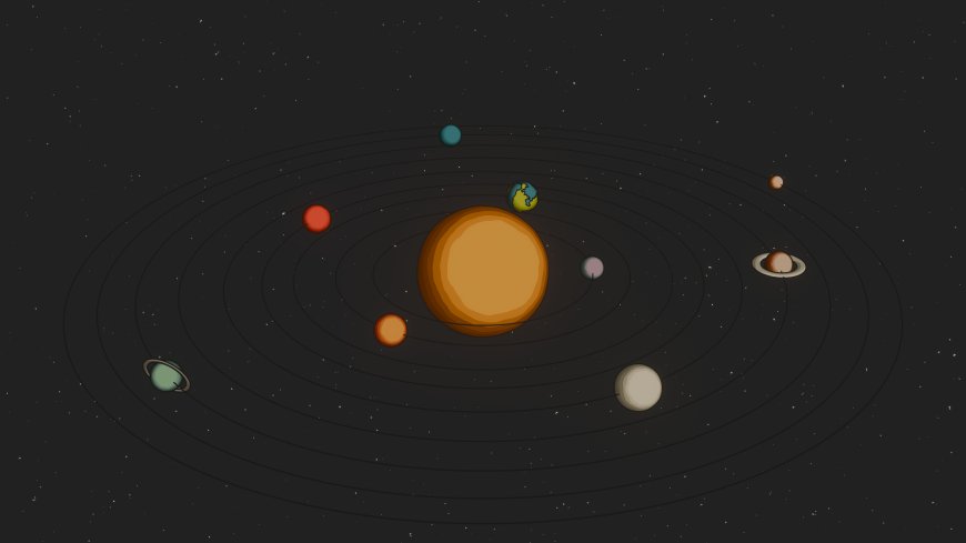太阳系八大行星环绕轨道暗黑太空科幻电脑壁纸