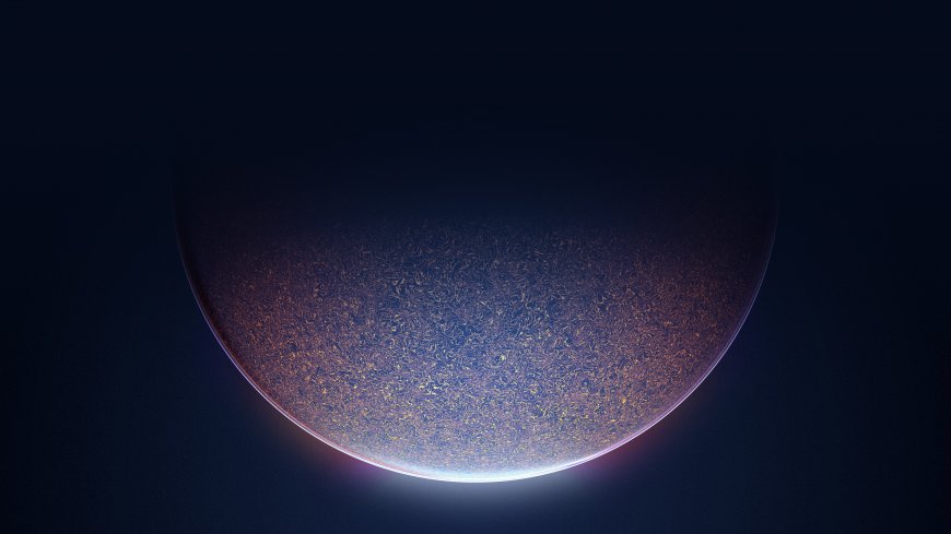 星云包裹的神秘星球蓝紫渐变暗黑太空科幻电脑壁纸