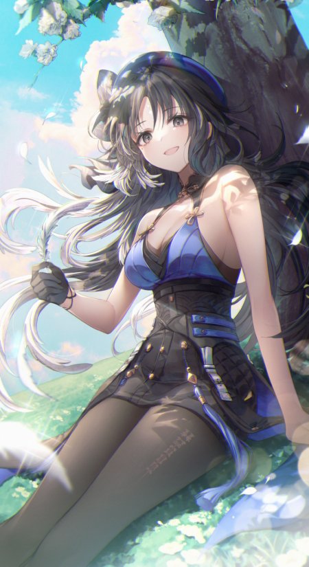 崩坏星穹铁道阮梅蓝黑长发国风礼服草地唯美手机壁纸